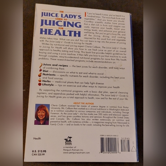 Book The Juice Lady's Guide to Juicing for Health by Cherie Calbom Paperback - Picture 2 of 2